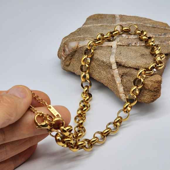 cult gaia 14 kt Gold plated Chain/Necklace Chunky Large Link - Picture 9 of 12